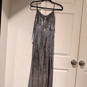 Black/Silver Sequin Formal Dress